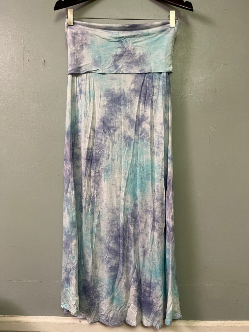Billabong Blue and Lavender Tie-Dye Maxi Skirt